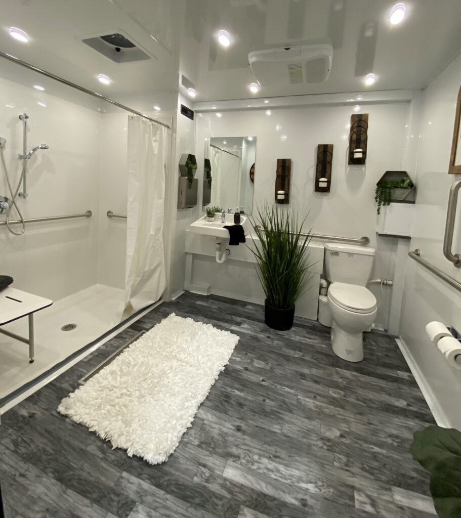 Luxury Portable Bathroom Trailer Rentals Houston at The Lavatory