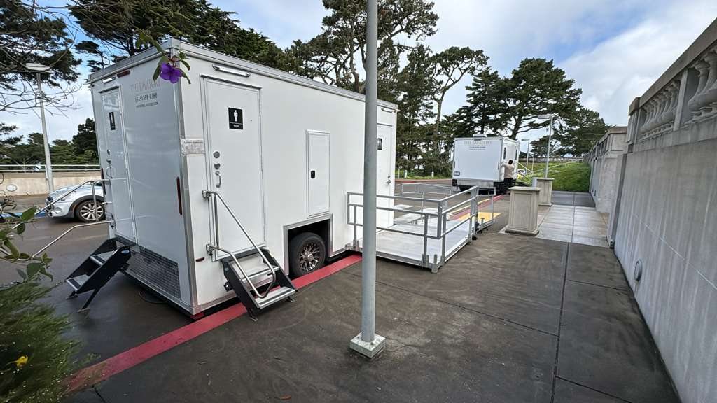 ADA + 6 Restroom Trailer, delivered to sites from Fresno to Sanger