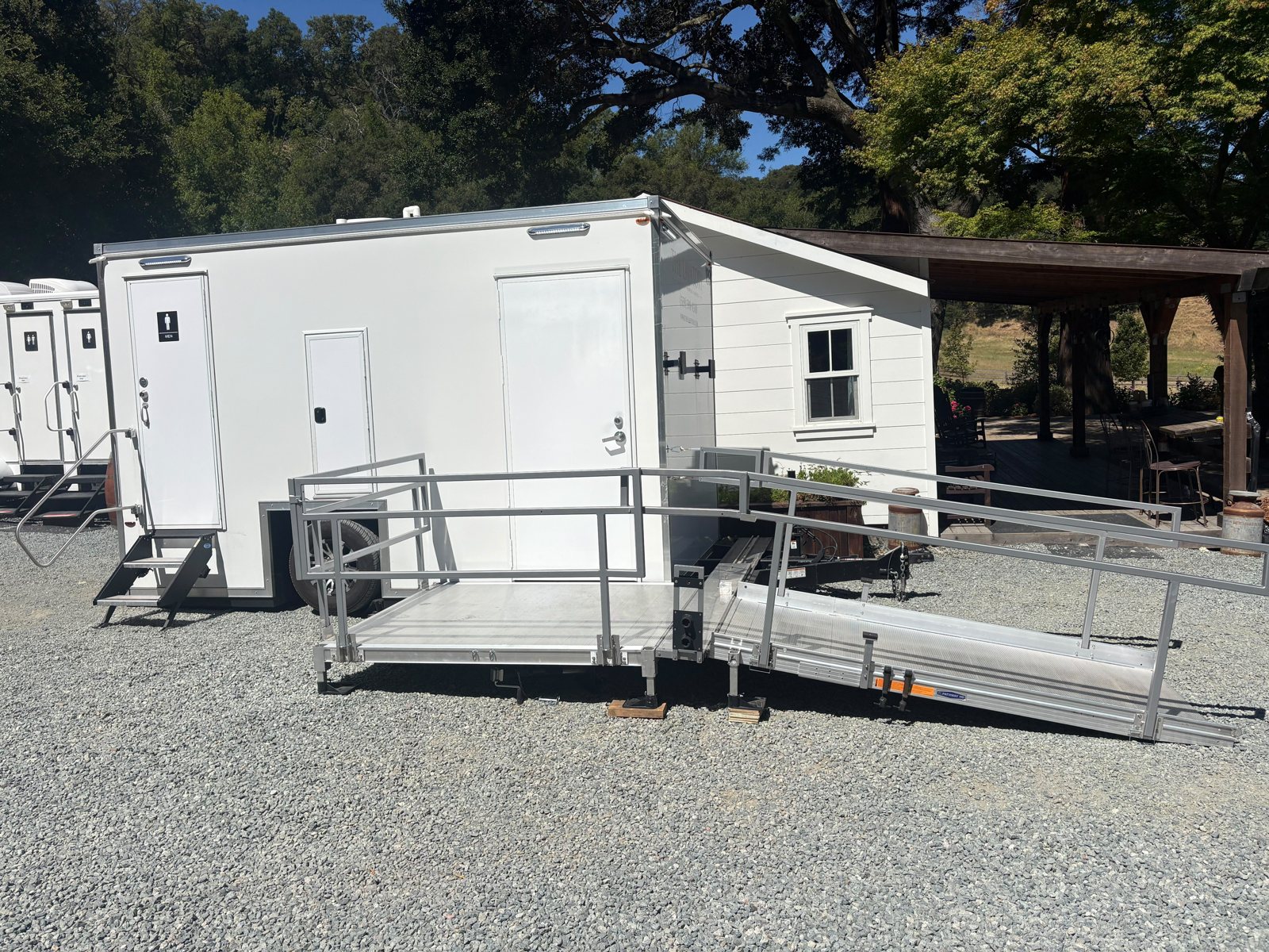 ADA trailer set up on a site between Oakland and Berkeley