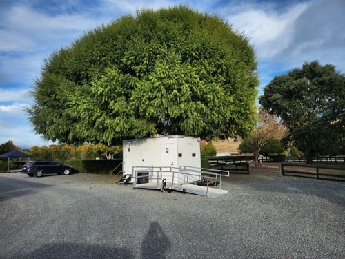ADA trailer set up for a job near San Leandro, the East Bay
