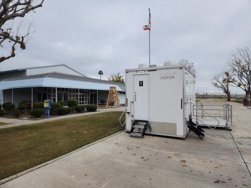 ADA trailer staged for a booking in the greater Sacramento Valley area
