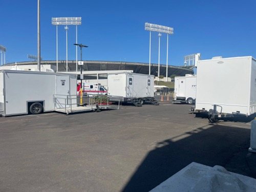 ADA trailer set up on a greater Sacramento Valley site, closer view