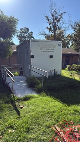 a trailer staged before guests arrive, a San Diego County job