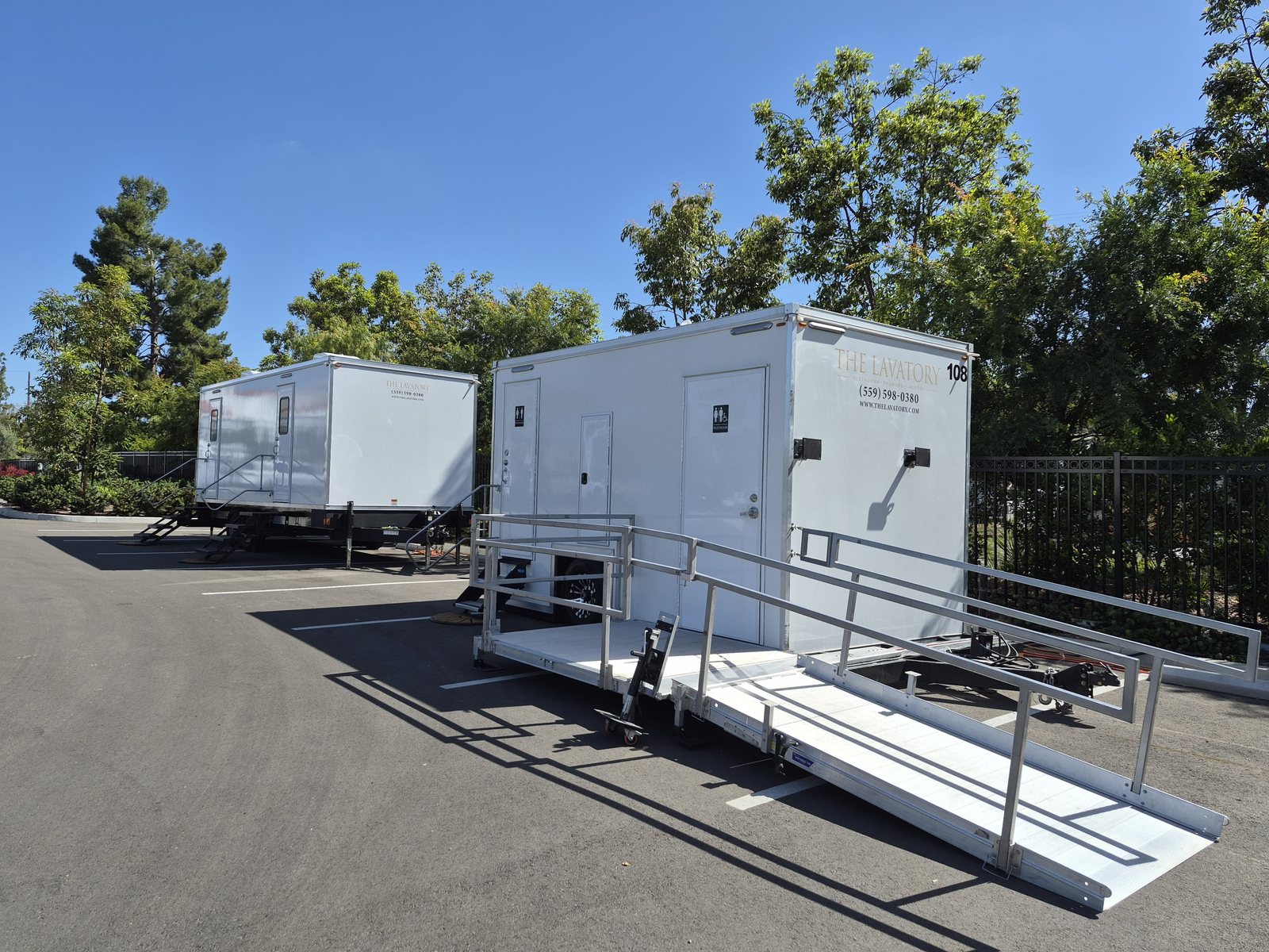 ADA trailer set up near Chula Vista for corporate events and galas, wider view