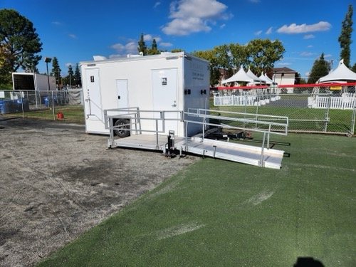 ADA trailer set up on a South Bay site, closer view
