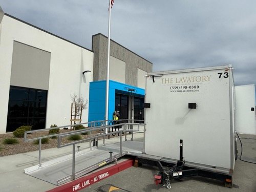 ADA trailer set up near Milpitas for schools and campuses, wider view