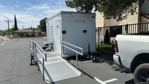 ADA trailer set up for a job near Campbell, the South Bay