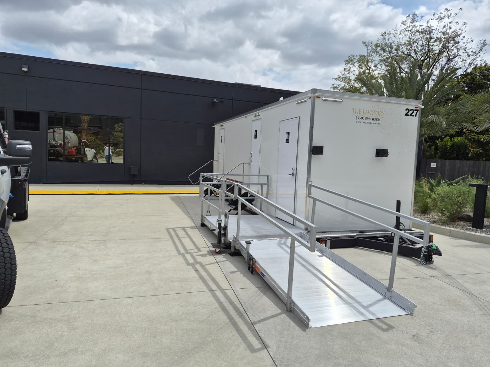 ADA trailer set up on a South Bay site