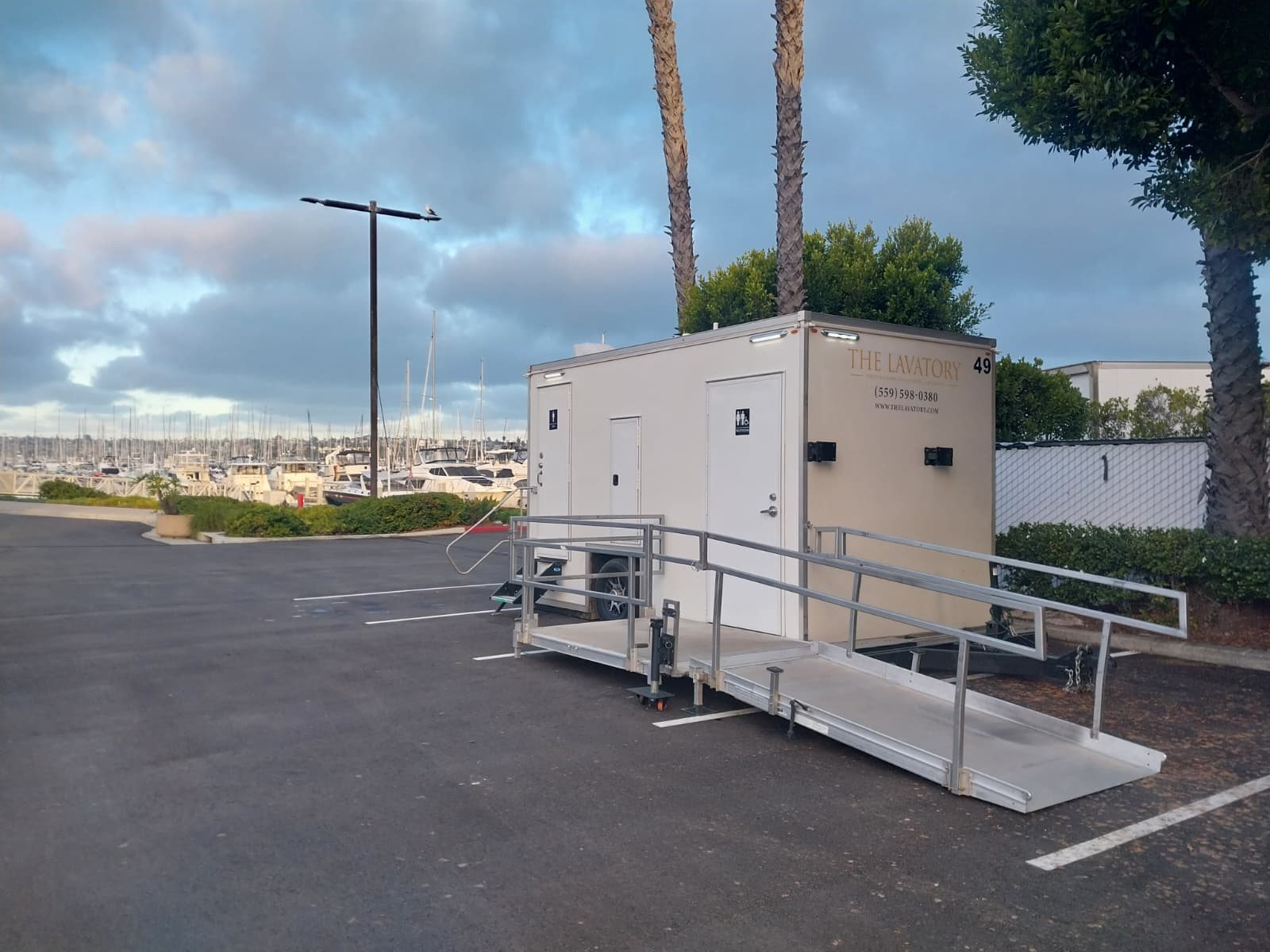 ADA trailer set up on a Las Vegas Valley site, wider view