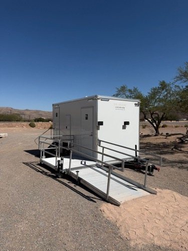 ADA trailer set up near Henderson for construction and public works, closer view
