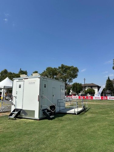 Lavatory unit an accessible room with grab bars outside Salt Lake City