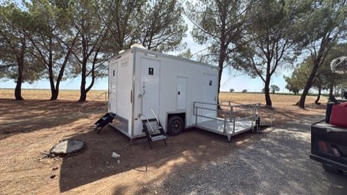 ADA trailer set up on a site between Salt Lake City and Murray