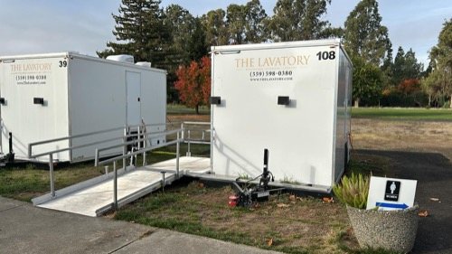 ADA trailer set up on a Salt Lake Valley site, closer view