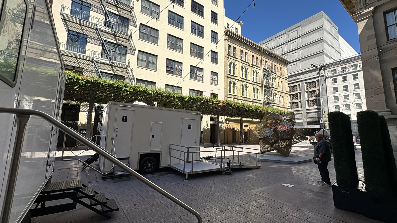 ADA + 2 Restroom Trailer staged for Salt Lake Valley jobs, in West Jordan, UT