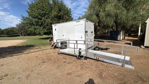 ADA trailer staged outside West Jordan, wider view