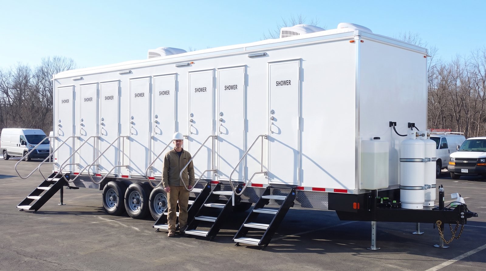 Private shower trailer on a national brand's site between Fremont and Newark