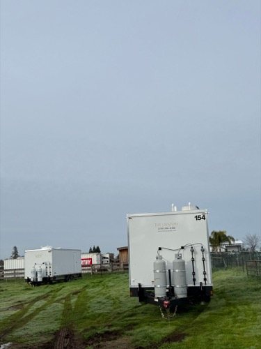 Laundry trailer a laundry trailer staged for a crew near Aurora