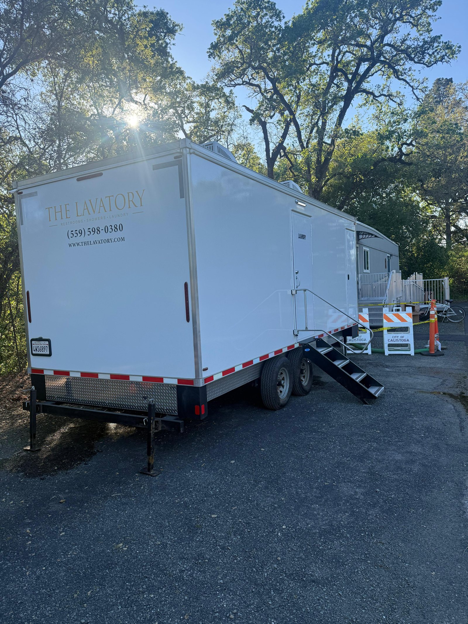 laundry trailer staged for a site in Utah
