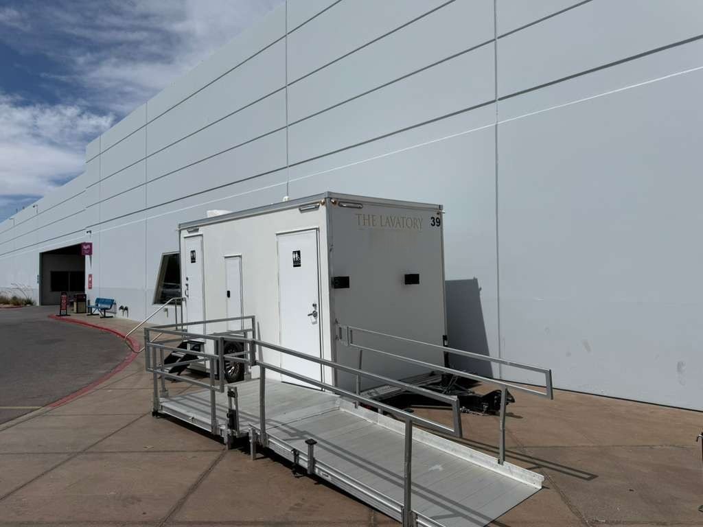 The Accessible restroom and shower units, available for rent across Colorado