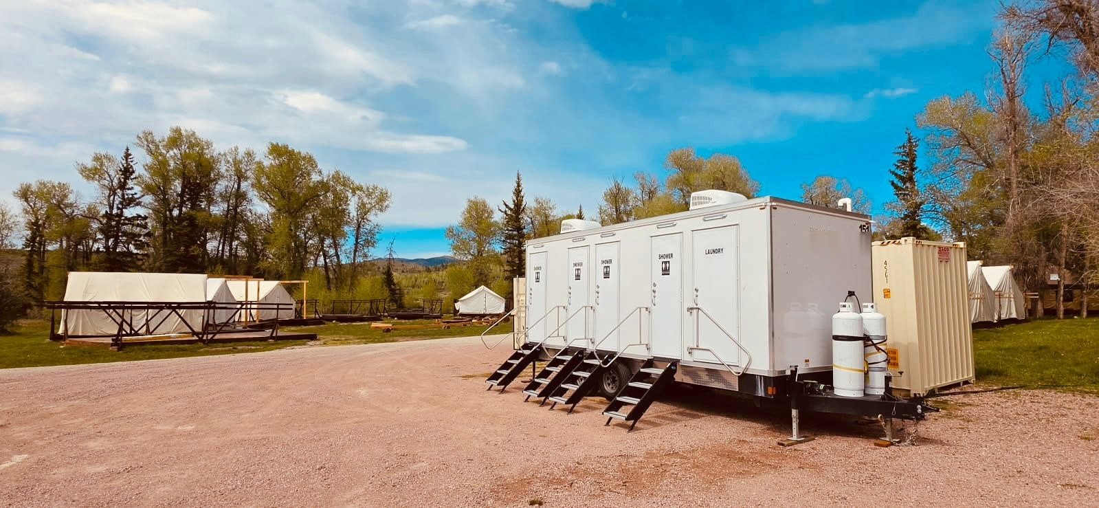 The Shower, restroom and laundry combos, available for rent across Colorado