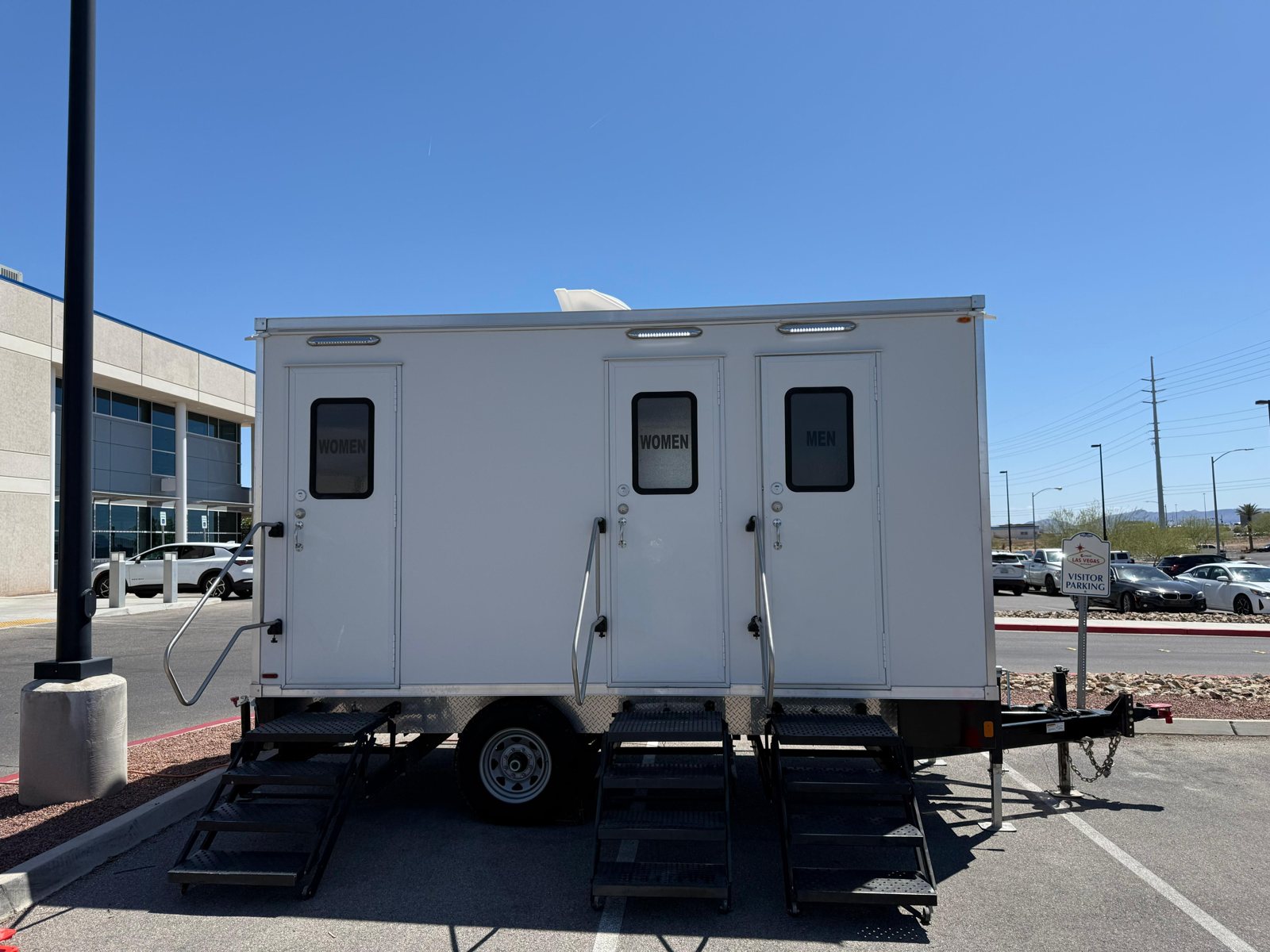 3-Station Restroom Trailer available for weddings and receptions around Fremont