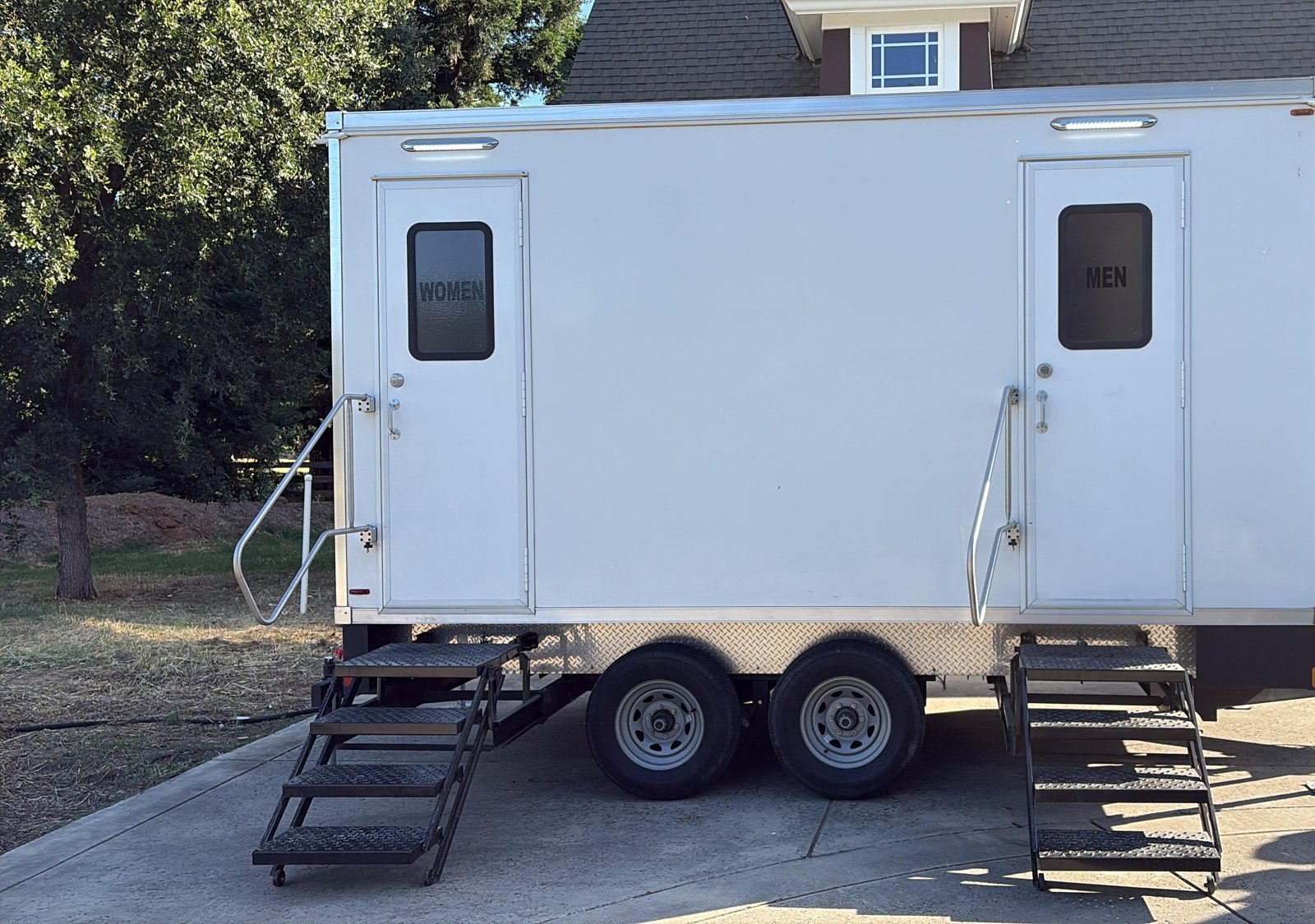 5-Station Restroom Trailer available for film, TV and commercial shoots around Salinas