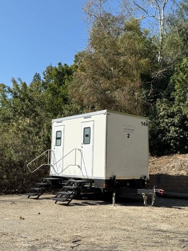Restroom trailer on a celebrations of life booking, the Truckee Meadows
