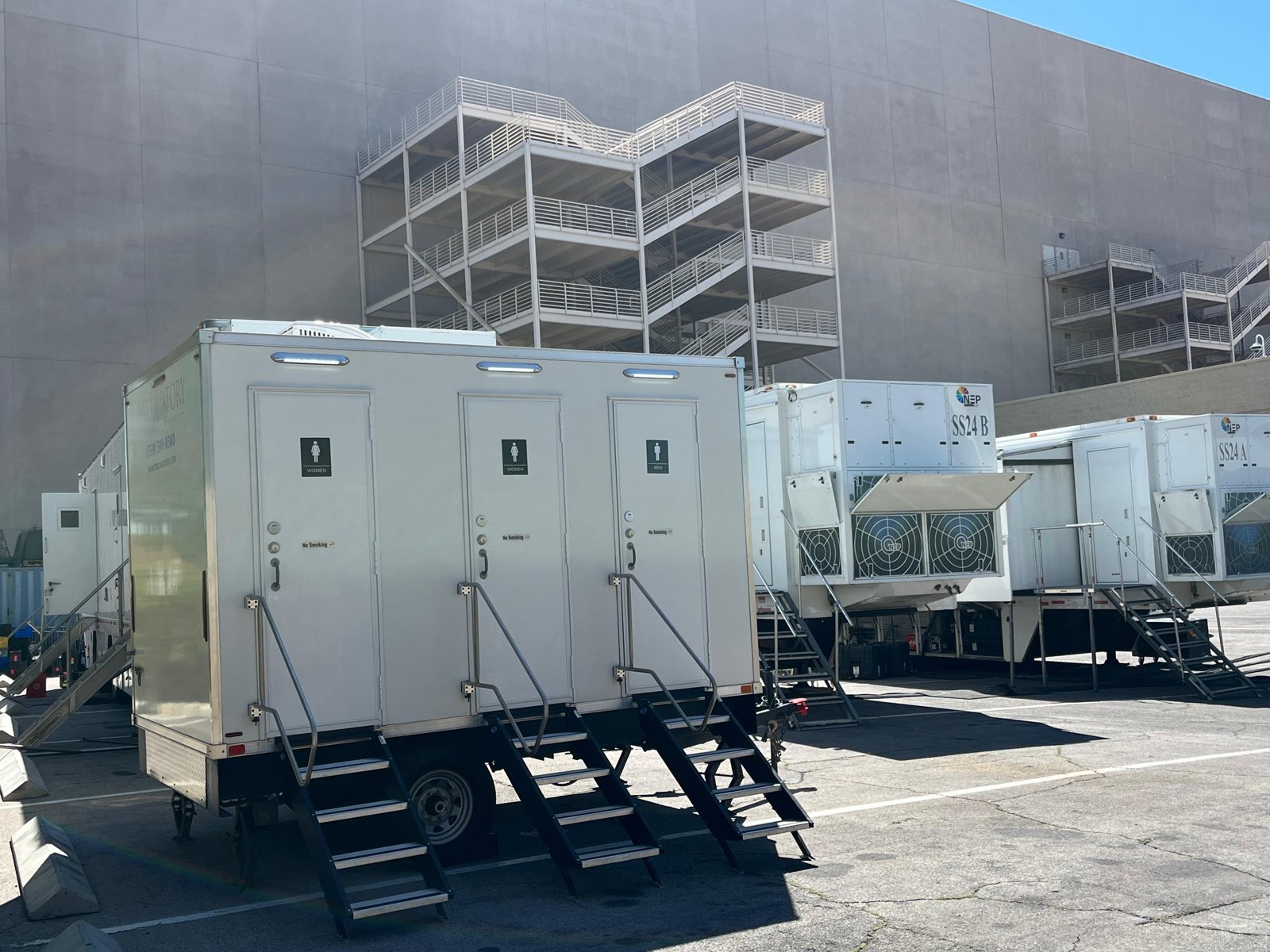 3-Station Restroom Trailer staged for Salt Lake Valley events