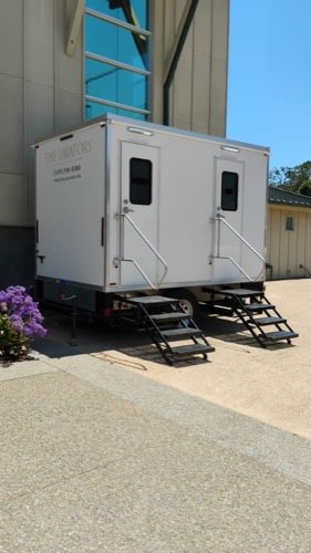 Restroom trailer staged for a repeat national client, the Salt Lake Valley