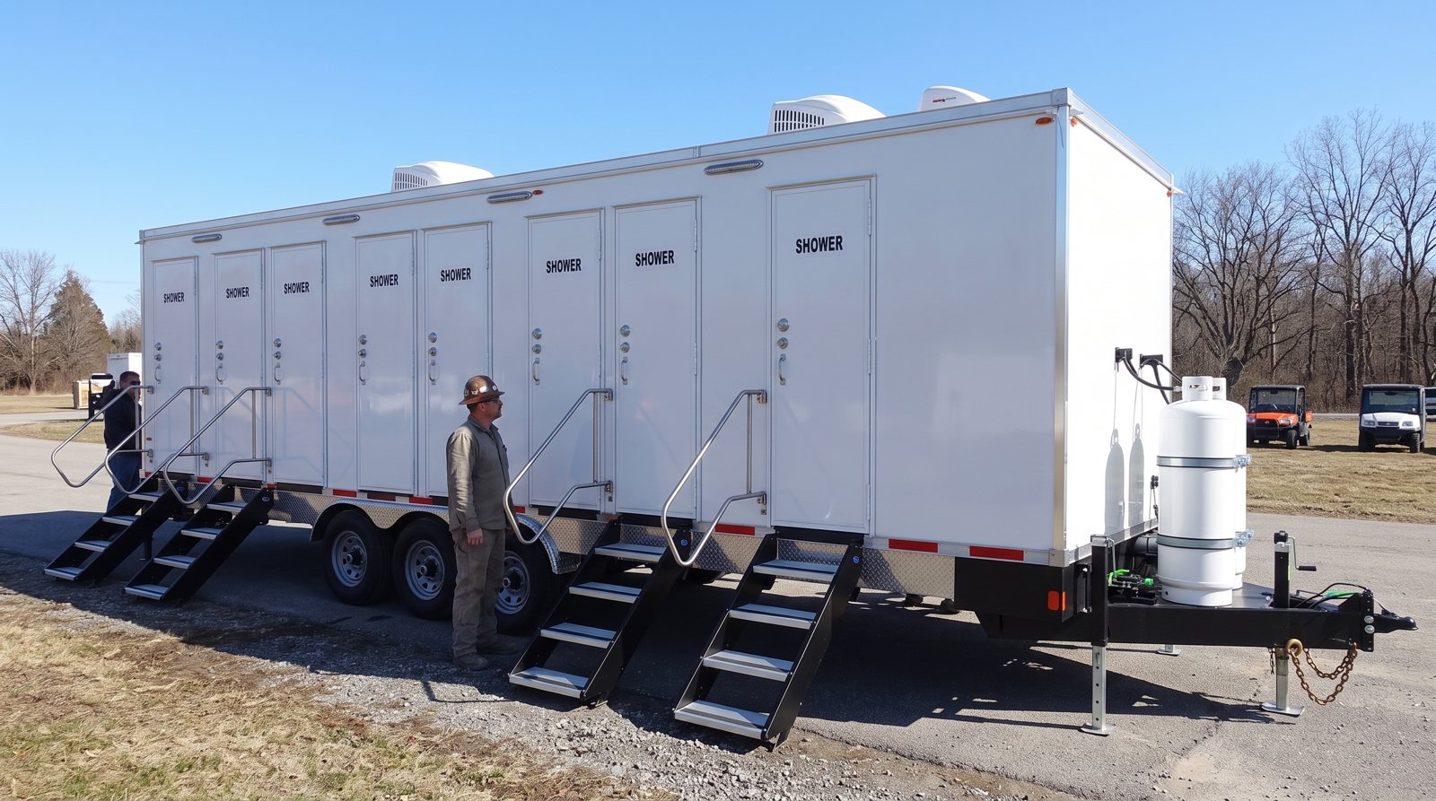 Shower trailer staged for a repeat national client, the Inland Empire