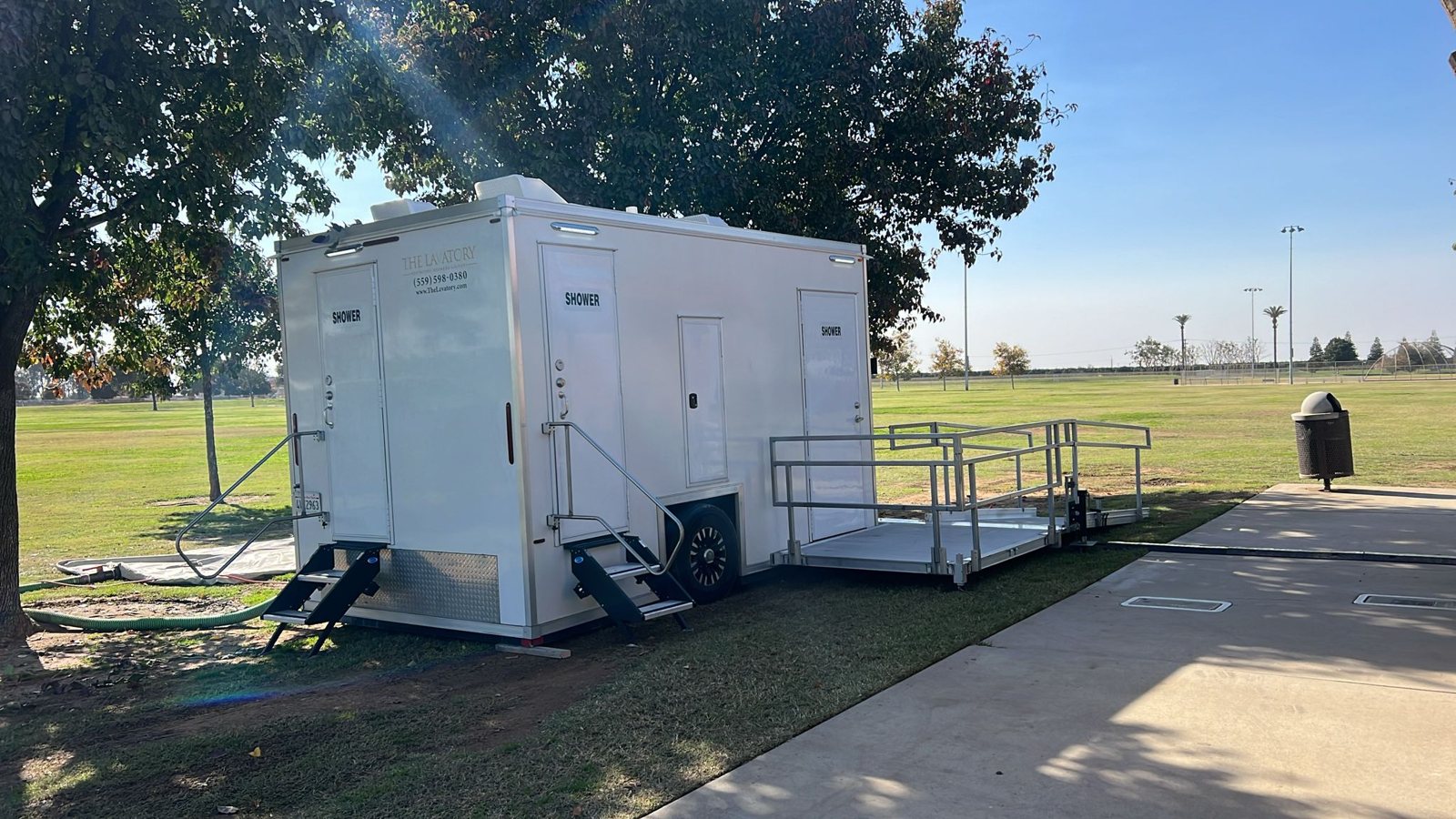 ADA + 2 Private Shower Trailer available for crew camps around Idaho Falls