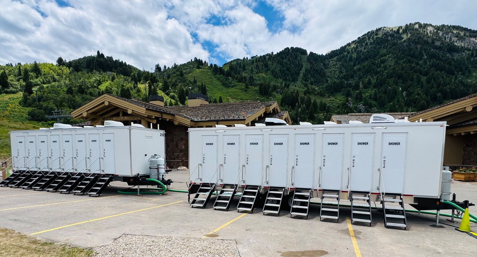 8-Station Private Shower Trailer, delivered to sites from Orem to Provo