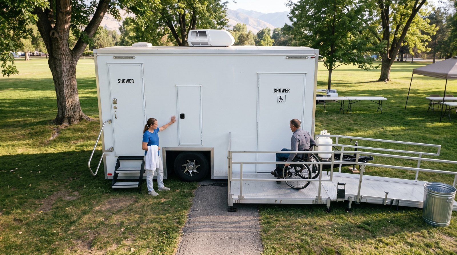 ADA + 2 Private Shower Trailer for rent near Lindon and Orem