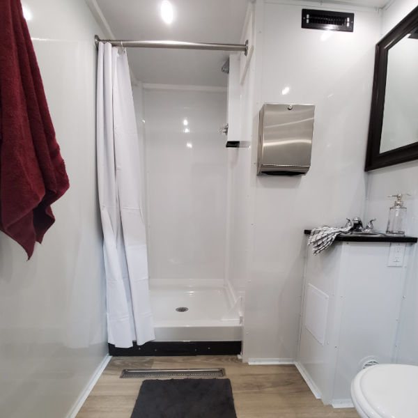 2-Station Shower and Restroom Combo staged for Utah Valley jobs