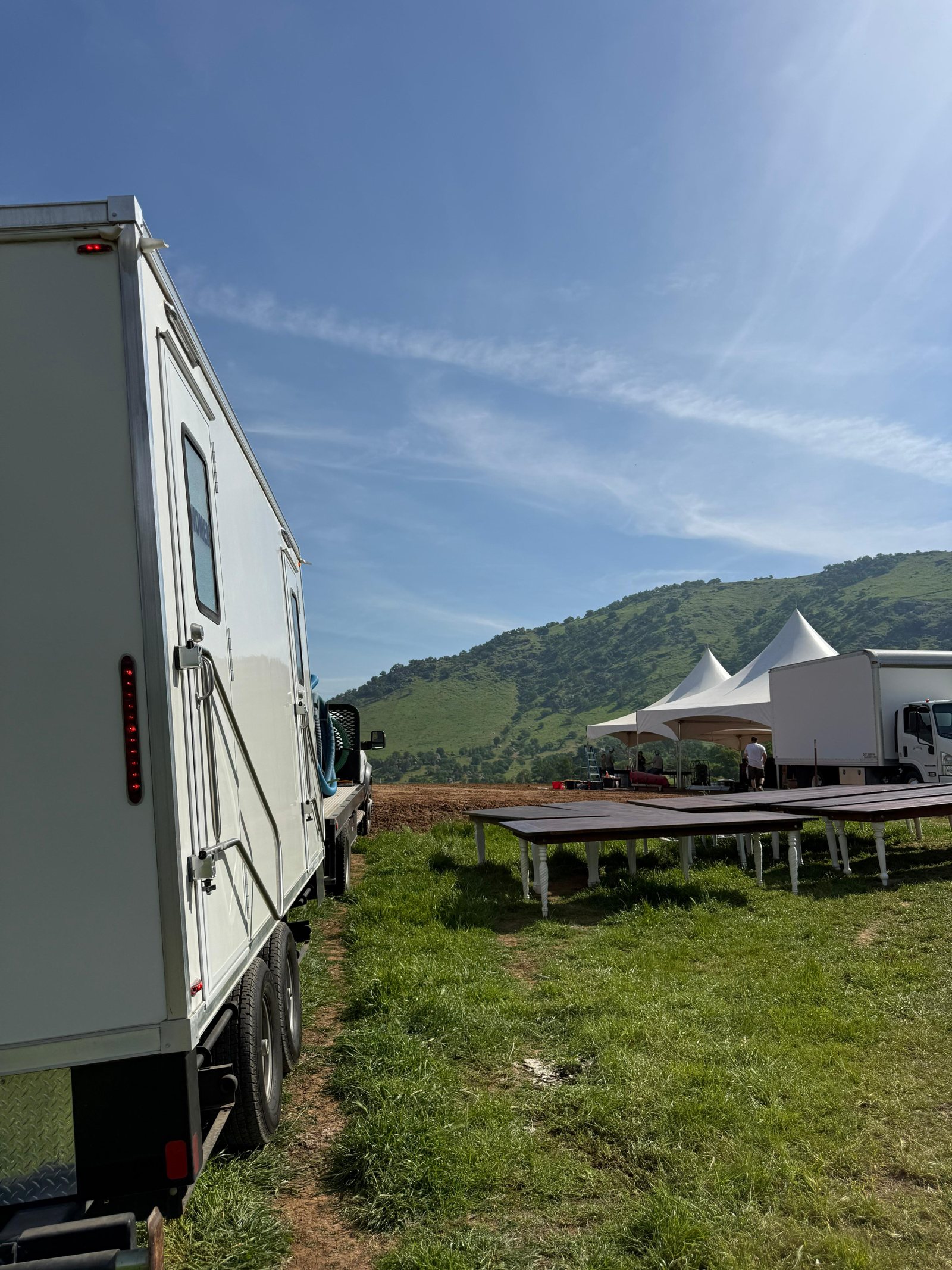 a trailer staged and ready before a crew arrives on a construction and Industrial deployment