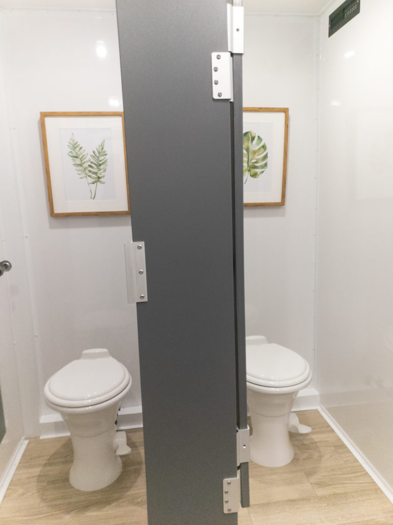 Interior of Luxury restroom trailer with sink